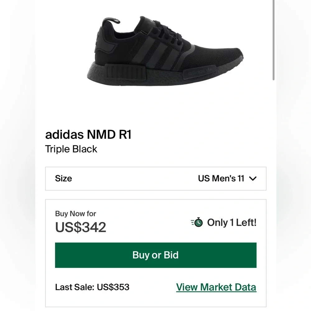 Adidas NMD R1 “Triple Black” 2019, No Box, Used - Picture 7 of 7